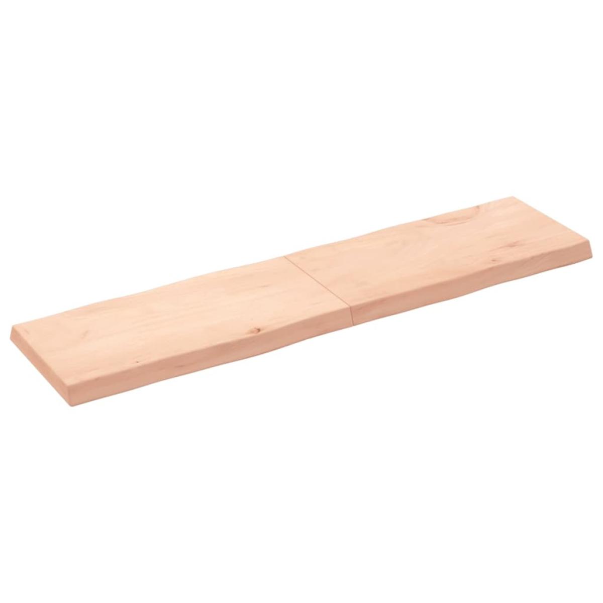 Tablero de mesa madera maciza roble borde natural 120x40x6 cm