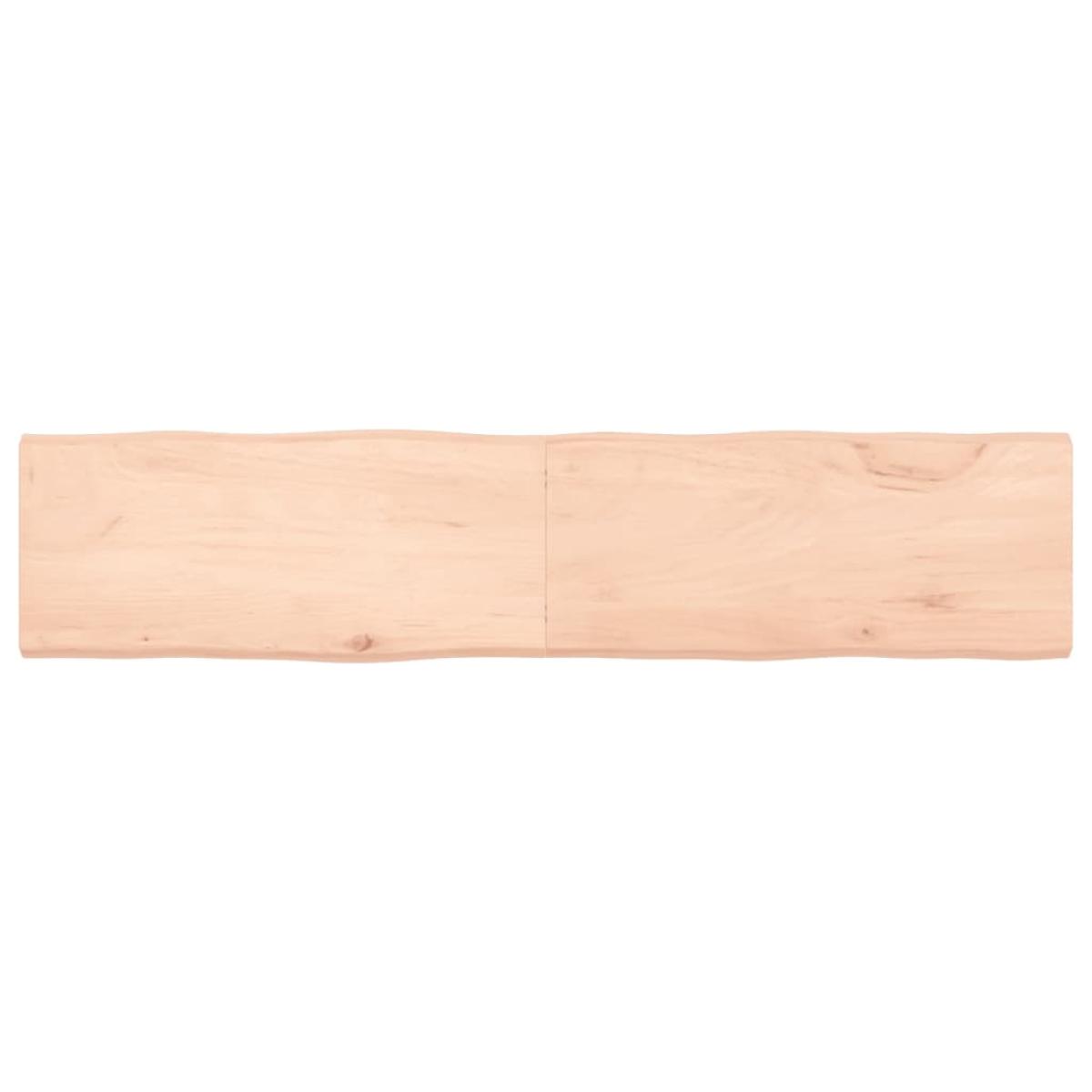 Tablero de mesa madera maciza roble borde natural 180x40x4 cm