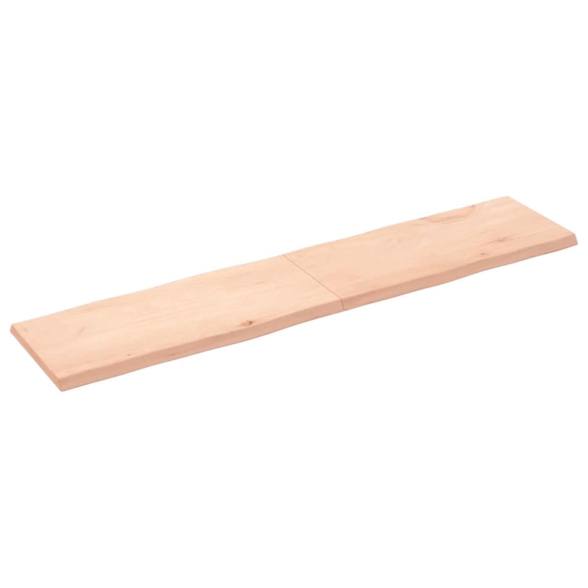 Tablero de mesa madera maciza roble borde natural 180x40x4 cm