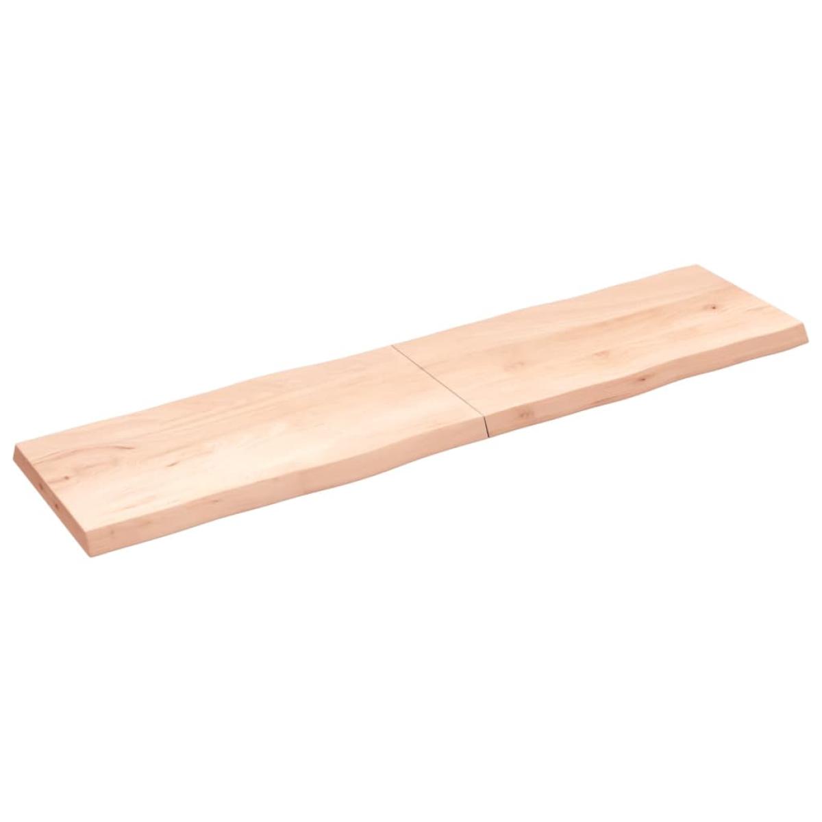 Tablero de mesa madera maciza roble borde natural 200x50x6 cm