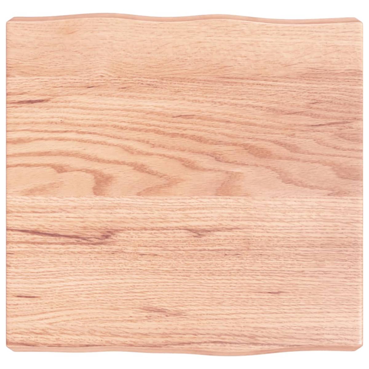 Tablero mesa madera tratada roble borde natural 40x40x6 cm