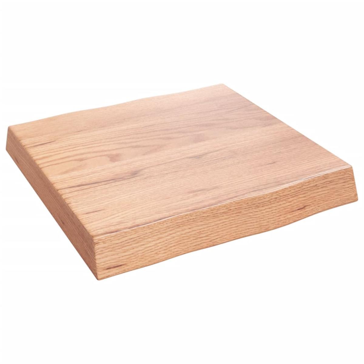 Tablero mesa madera tratada roble borde natural 40x40x6 cm
