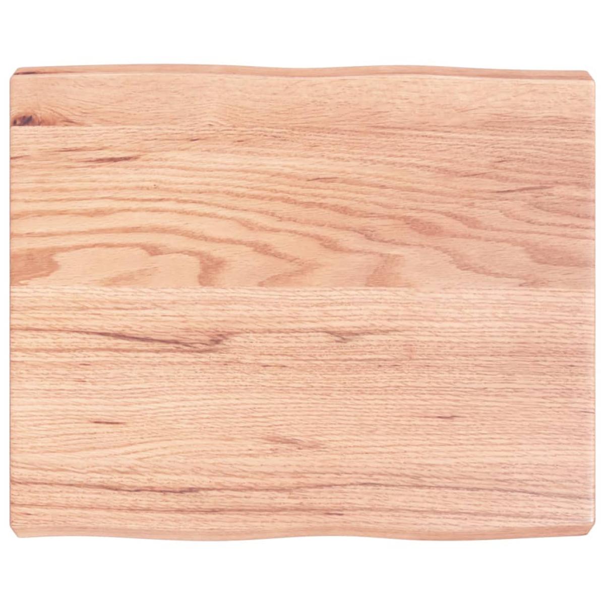 Tablero mesa madera tratada roble borde natural 60x50x6 cm