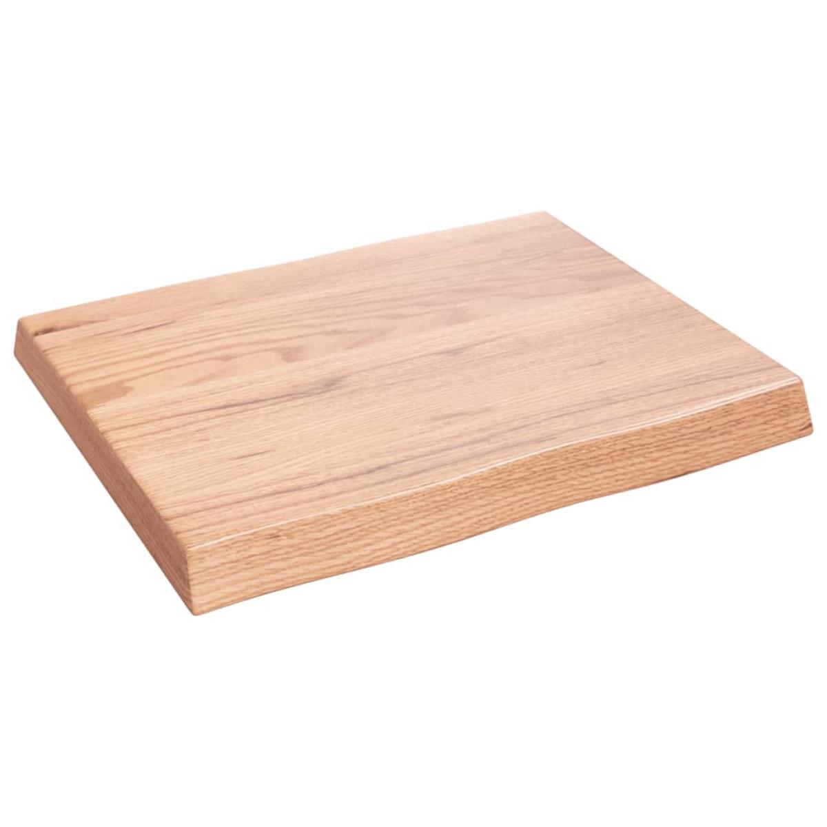 Tablero mesa madera tratada roble borde natural 60x50x6 cm