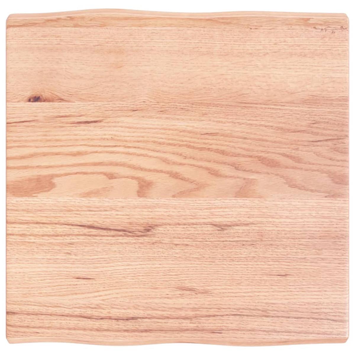 Tablero mesa madera tratada roble borde natural 60x60x4 cm