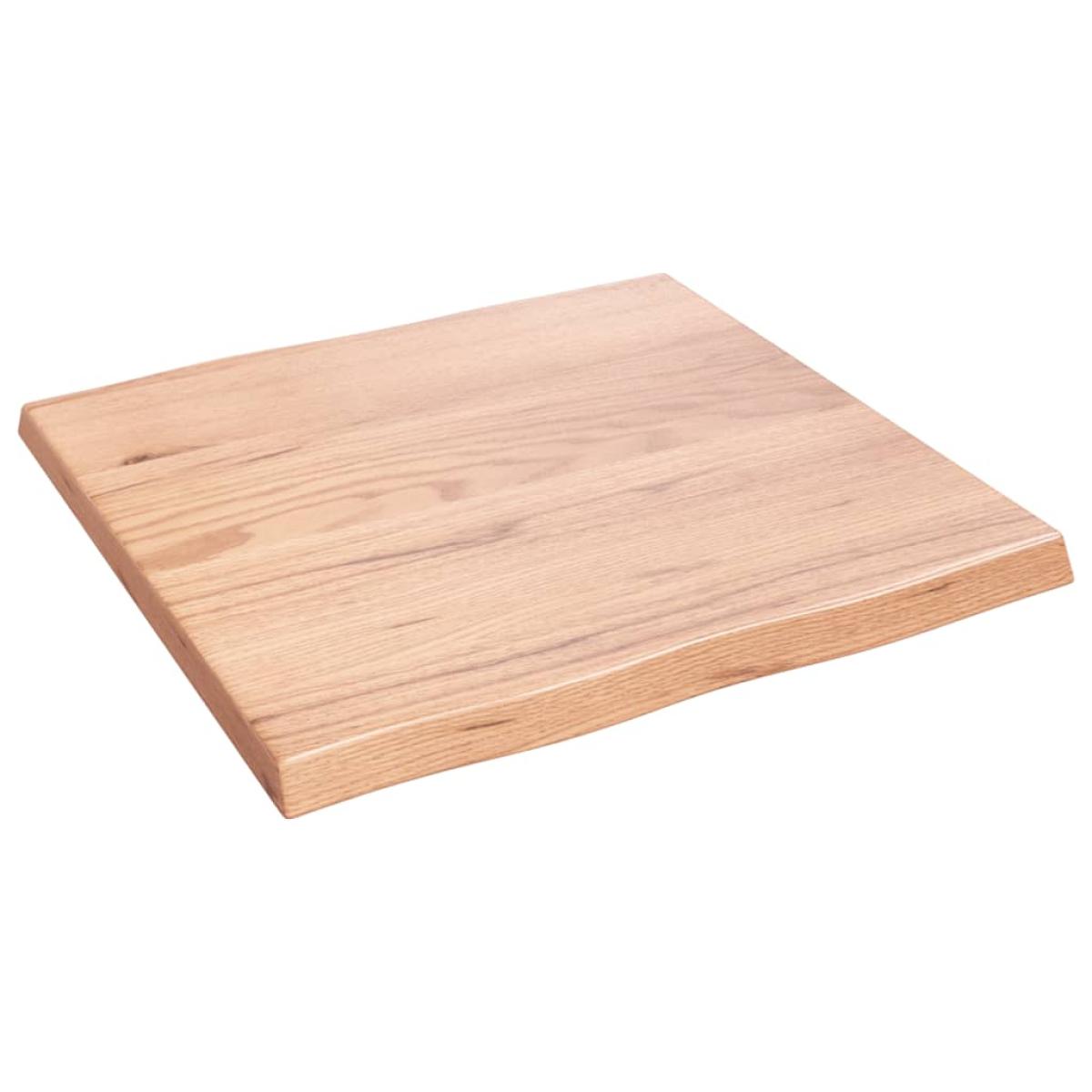 Tablero mesa madera tratada roble borde natural 60x60x4 cm