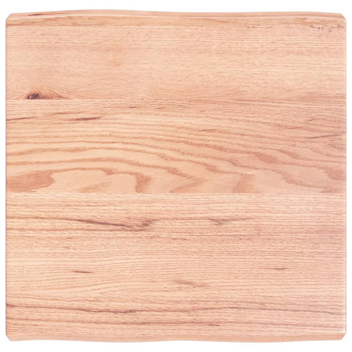 Tablero mesa madera tratada roble borde natural 60x60x6 cm