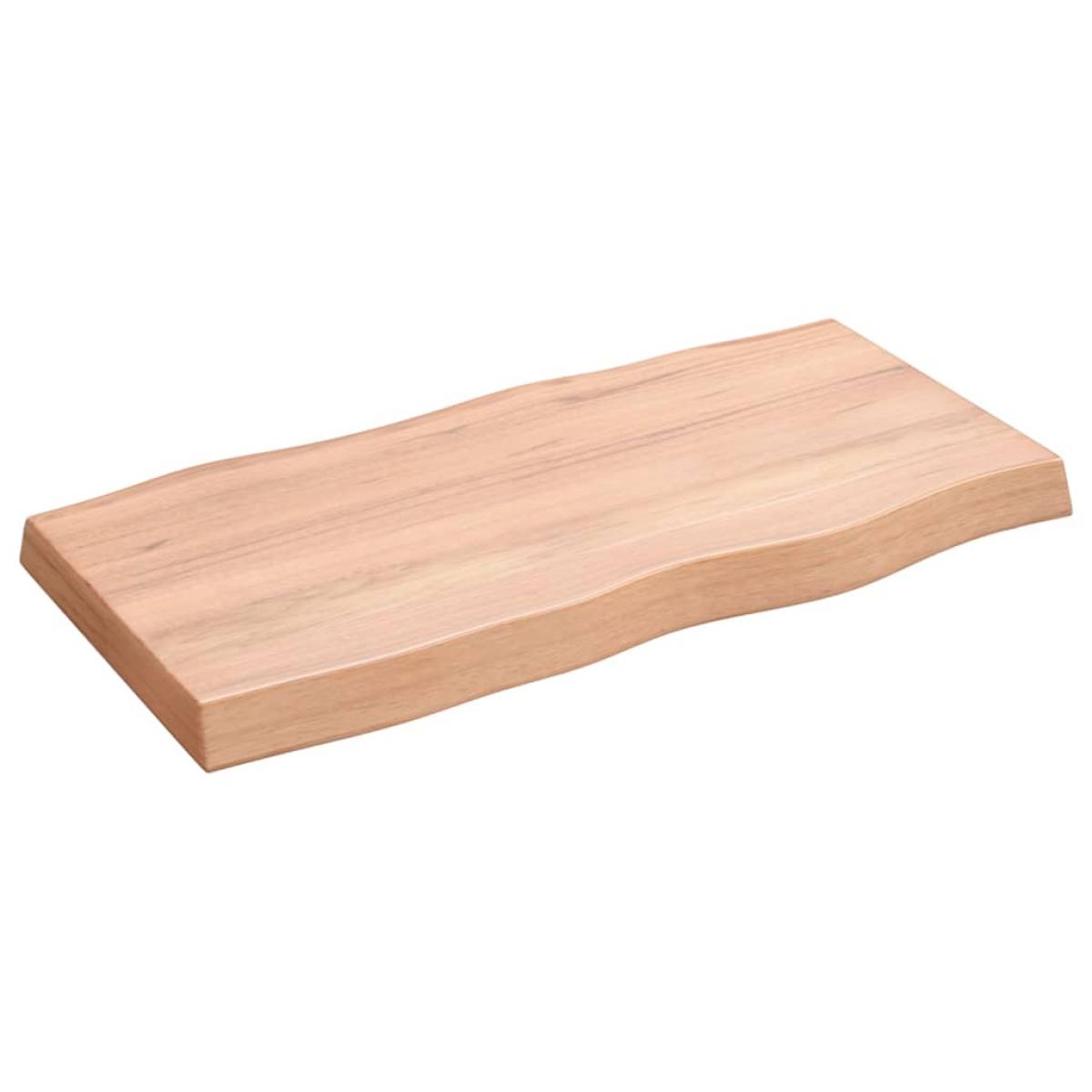 Tablero mesa madera tratada roble borde natural 80x40x6 cm