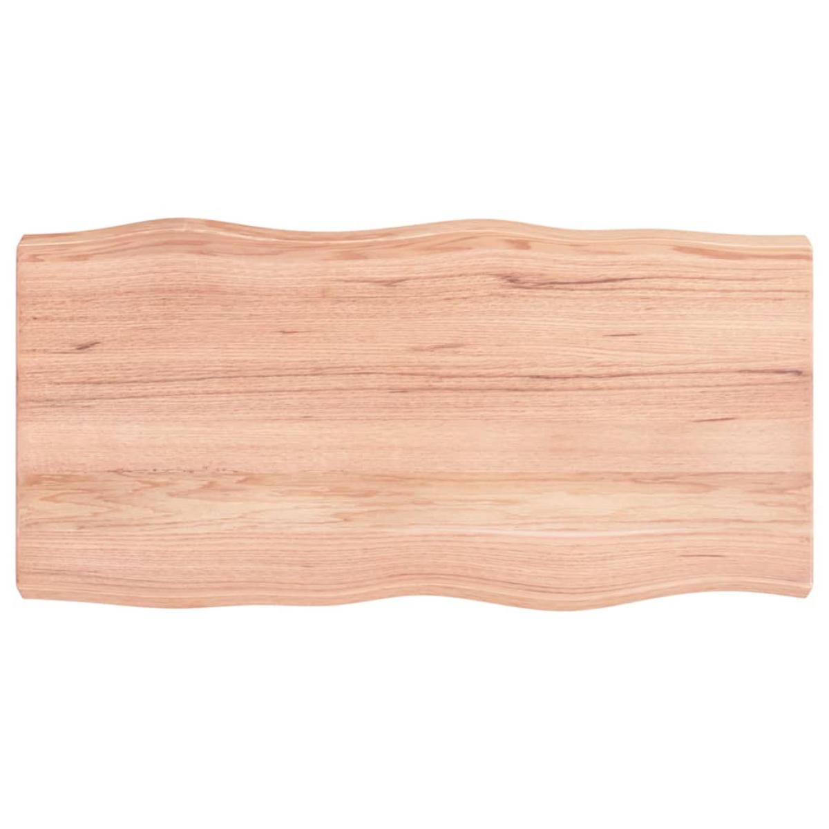 Tablero mesa madera tratada roble borde natural 80x40x6 cm