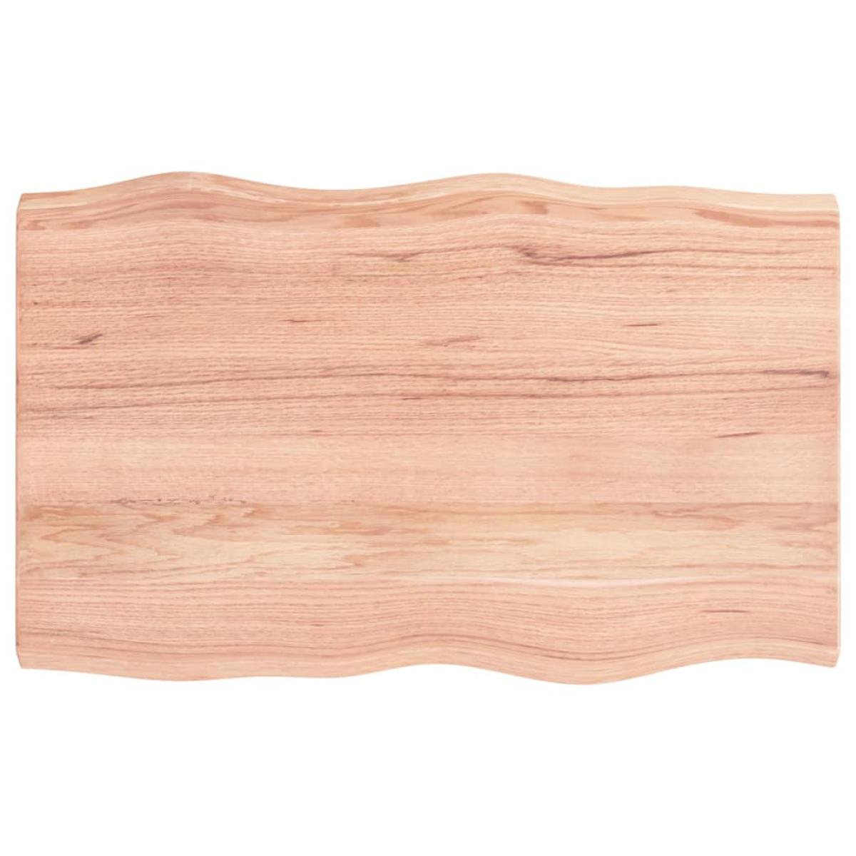 Tablero mesa madera tratada roble borde natural 80x50x4 cm