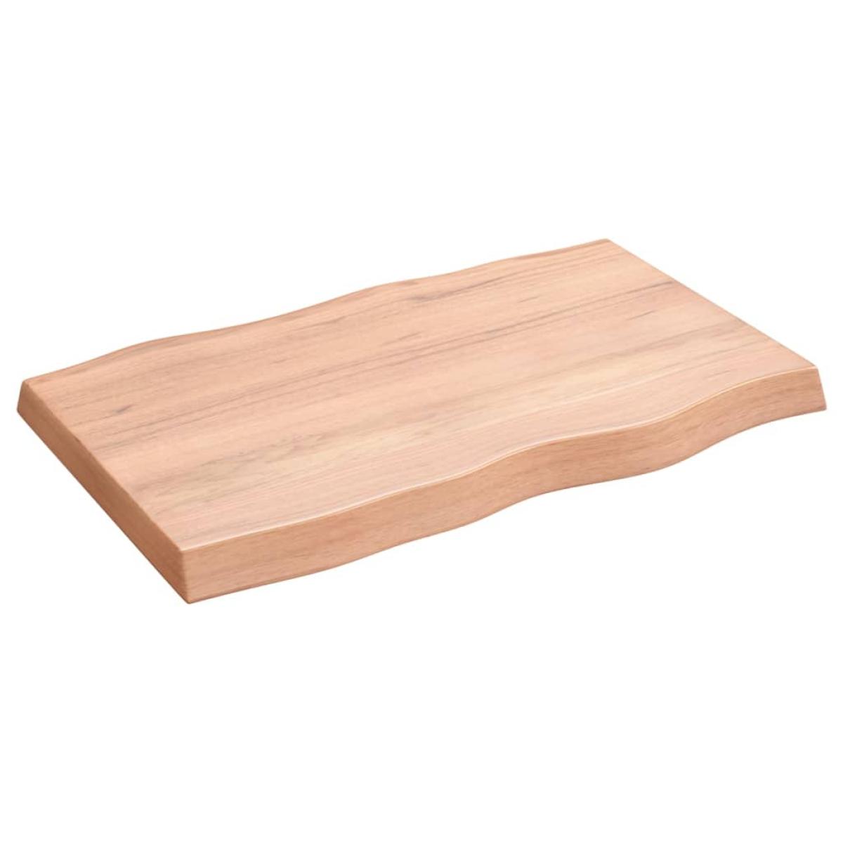 Tablero mesa madera tratada roble borde natural 80x50x6 cm