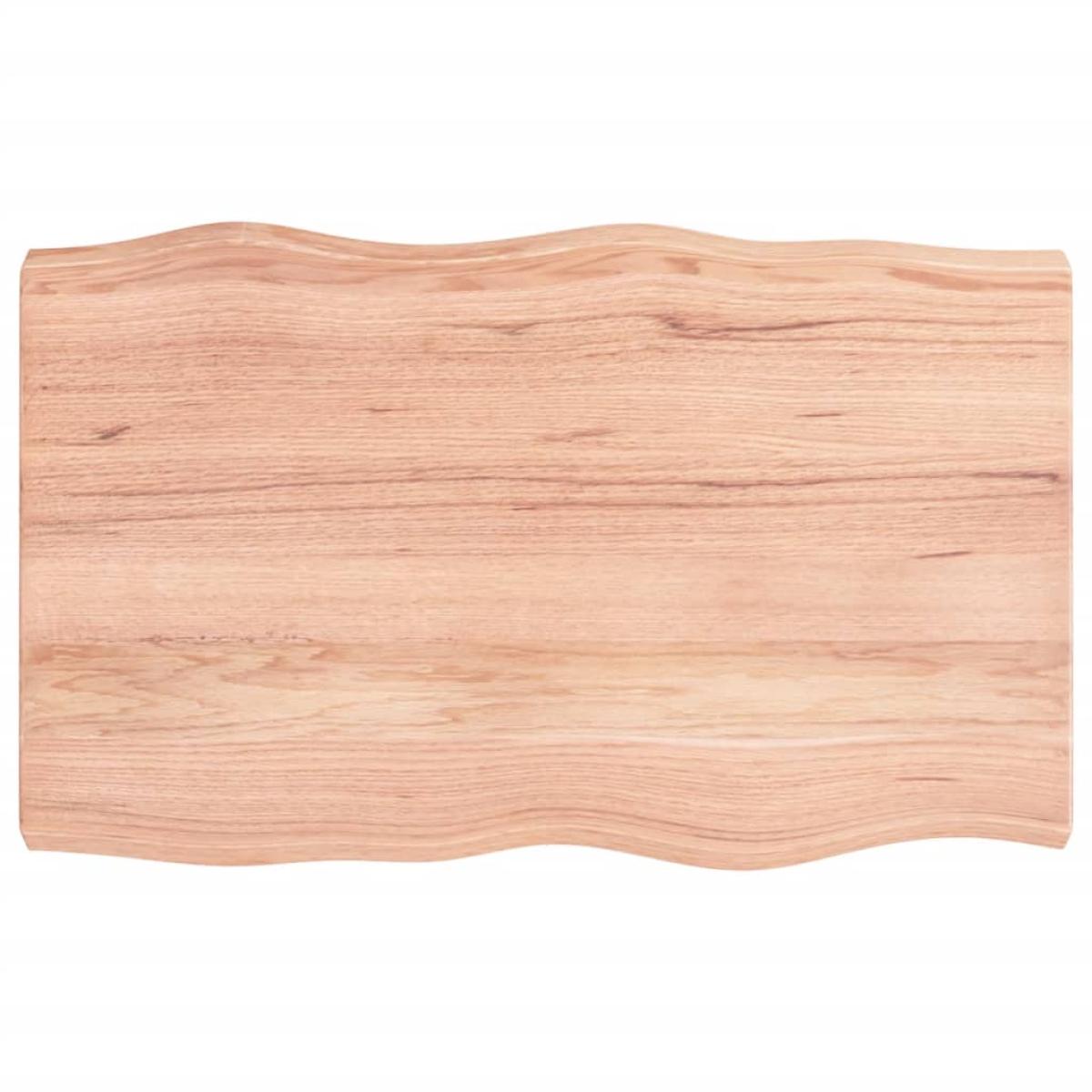 Tablero mesa madera tratada roble borde natural 80x50x6 cm