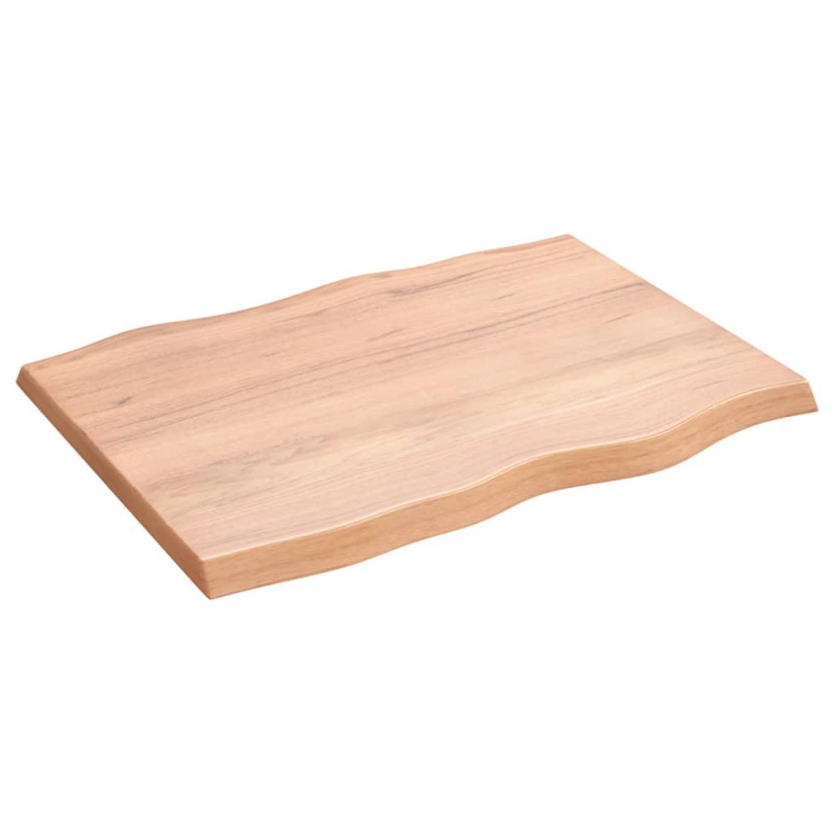 Tablero mesa madera tratada roble borde natural 80x60x4 cm