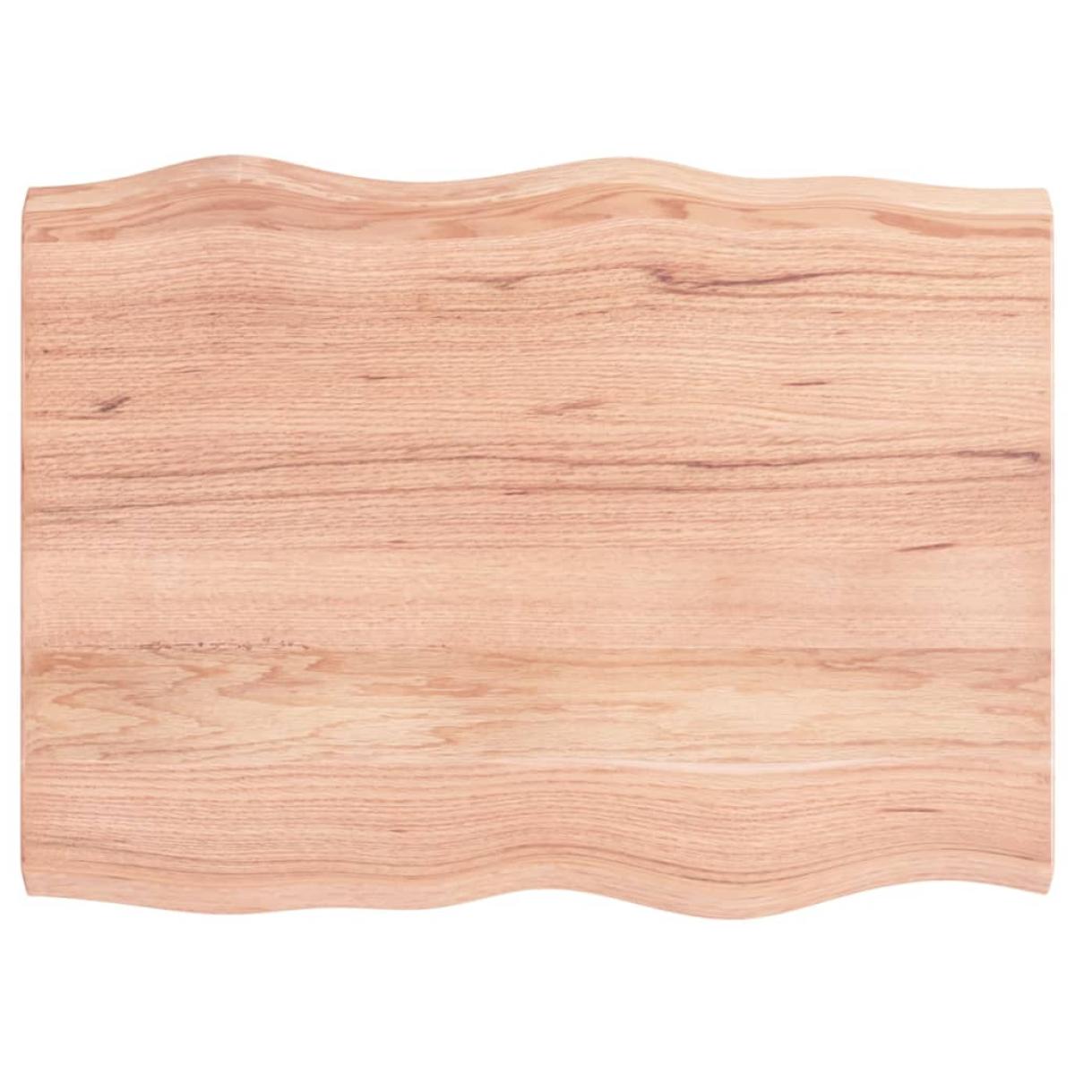 Tablero mesa madera tratada roble borde natural 80x60x4 cm