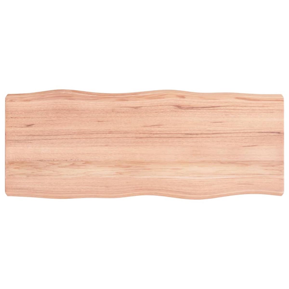 Tablero mesa madera tratada roble borde natural 100x40x6 cm