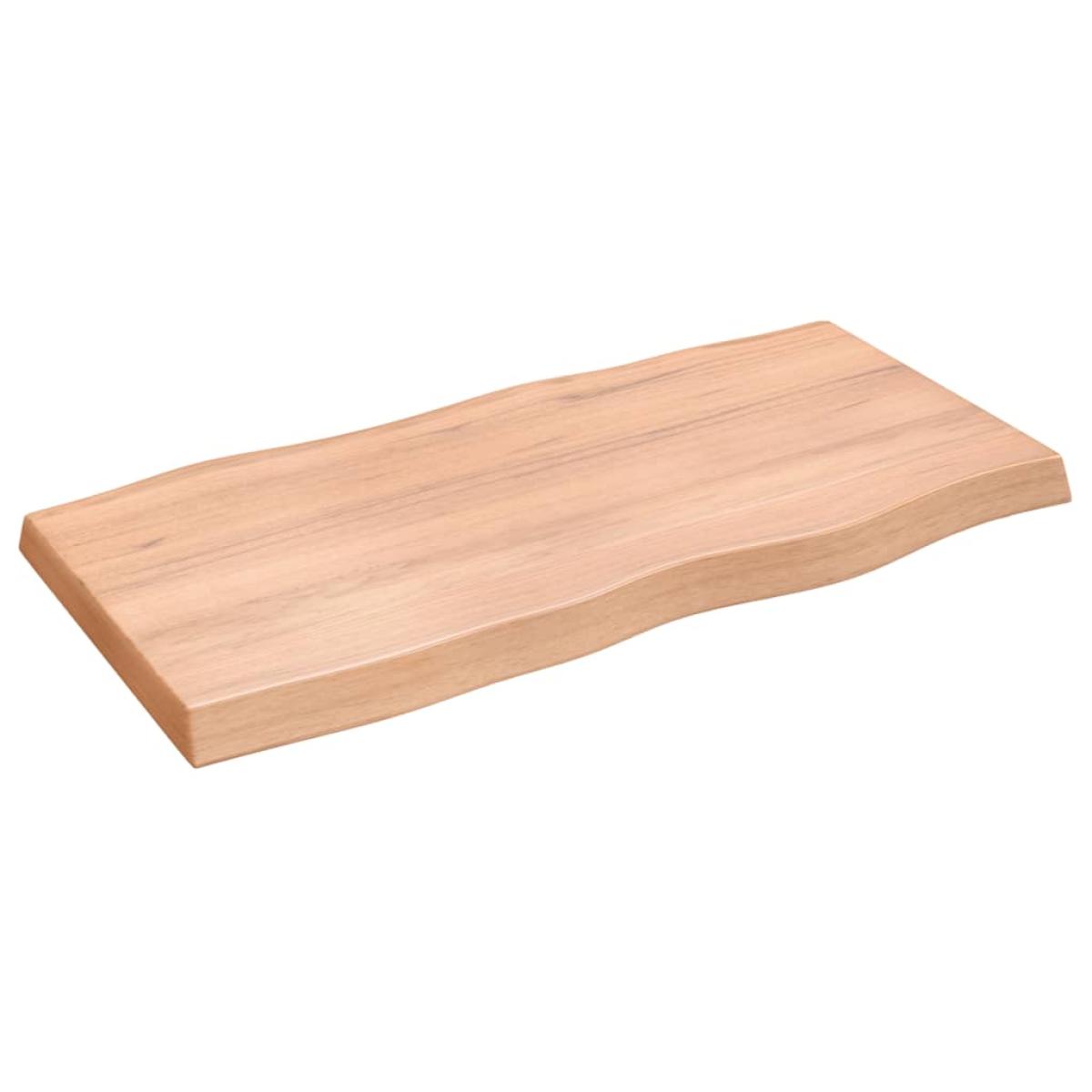 Tablero mesa madera tratada roble borde natural 100x50x6 cm
