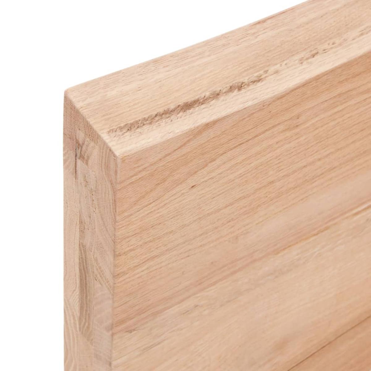 Tablero mesa madera tratada roble borde natural 100x50x6 cm