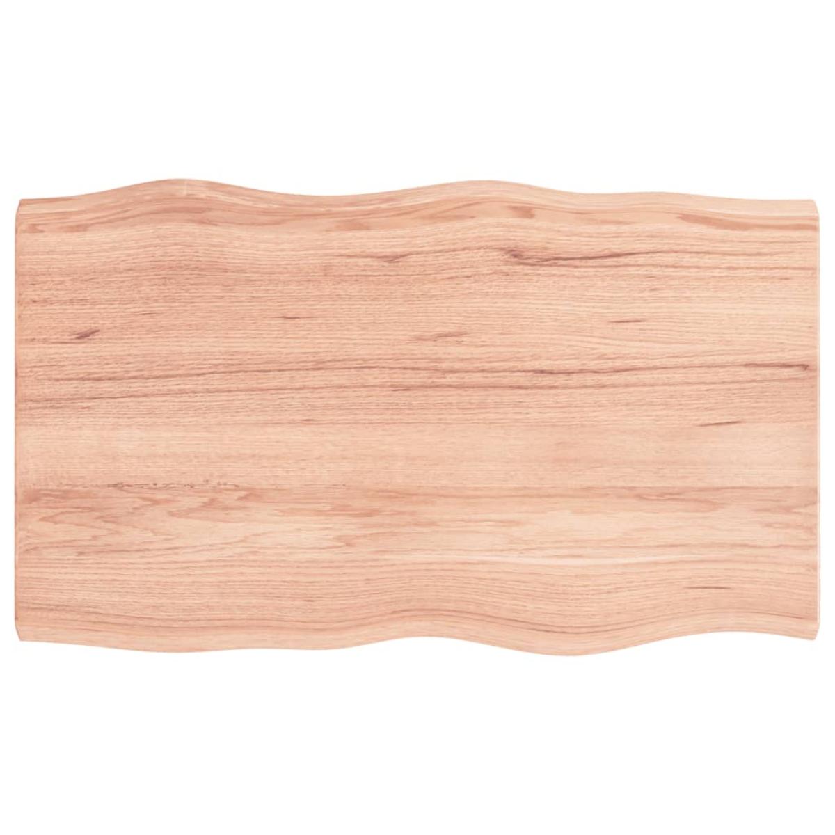 Tablero mesa madera tratada roble borde natural 100x60x4 cm