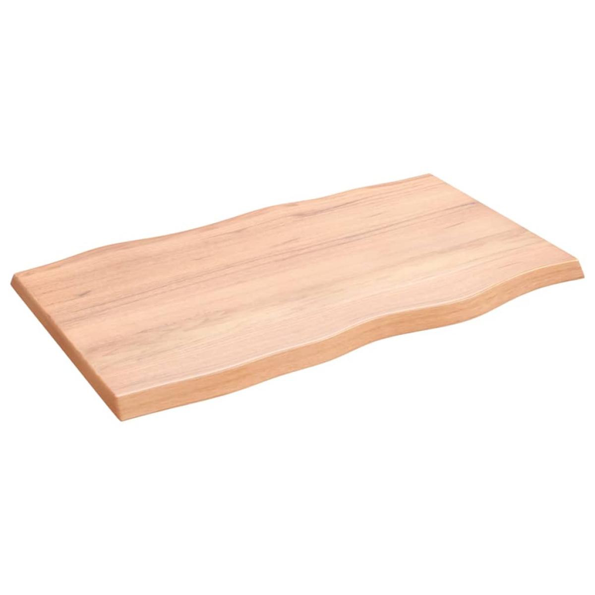 Tablero mesa madera tratada roble borde natural 100x60x4 cm
