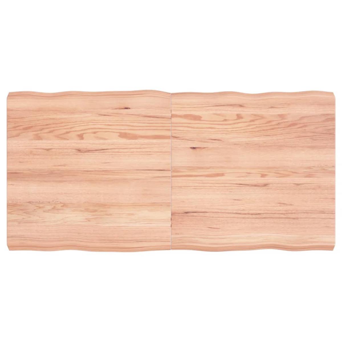 Tablero mesa madera tratada roble borde natural 120x60x6 cm
