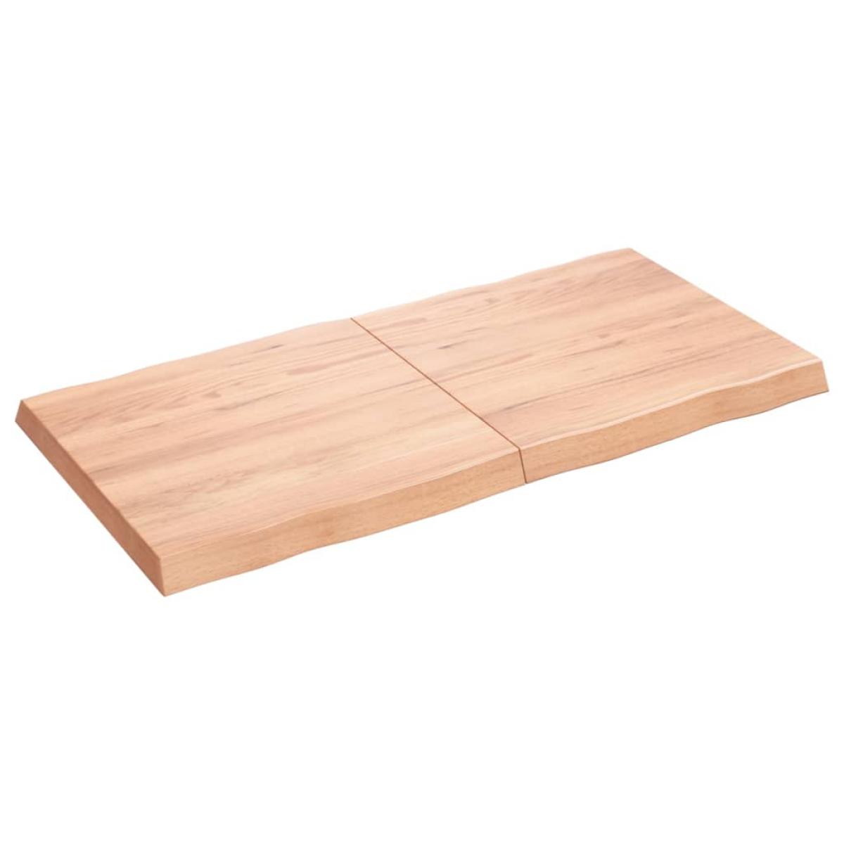 Tablero mesa madera tratada roble borde natural 120x60x6 cm