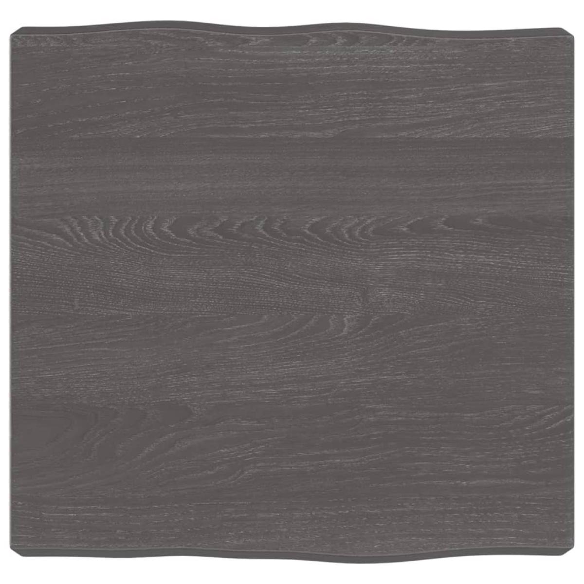 Tablero mesa madera tratada roble borde natural gris 40x40x6 cm