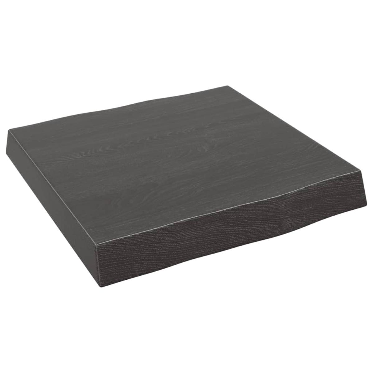 Tablero mesa madera tratada roble borde natural gris 40x40x6 cm