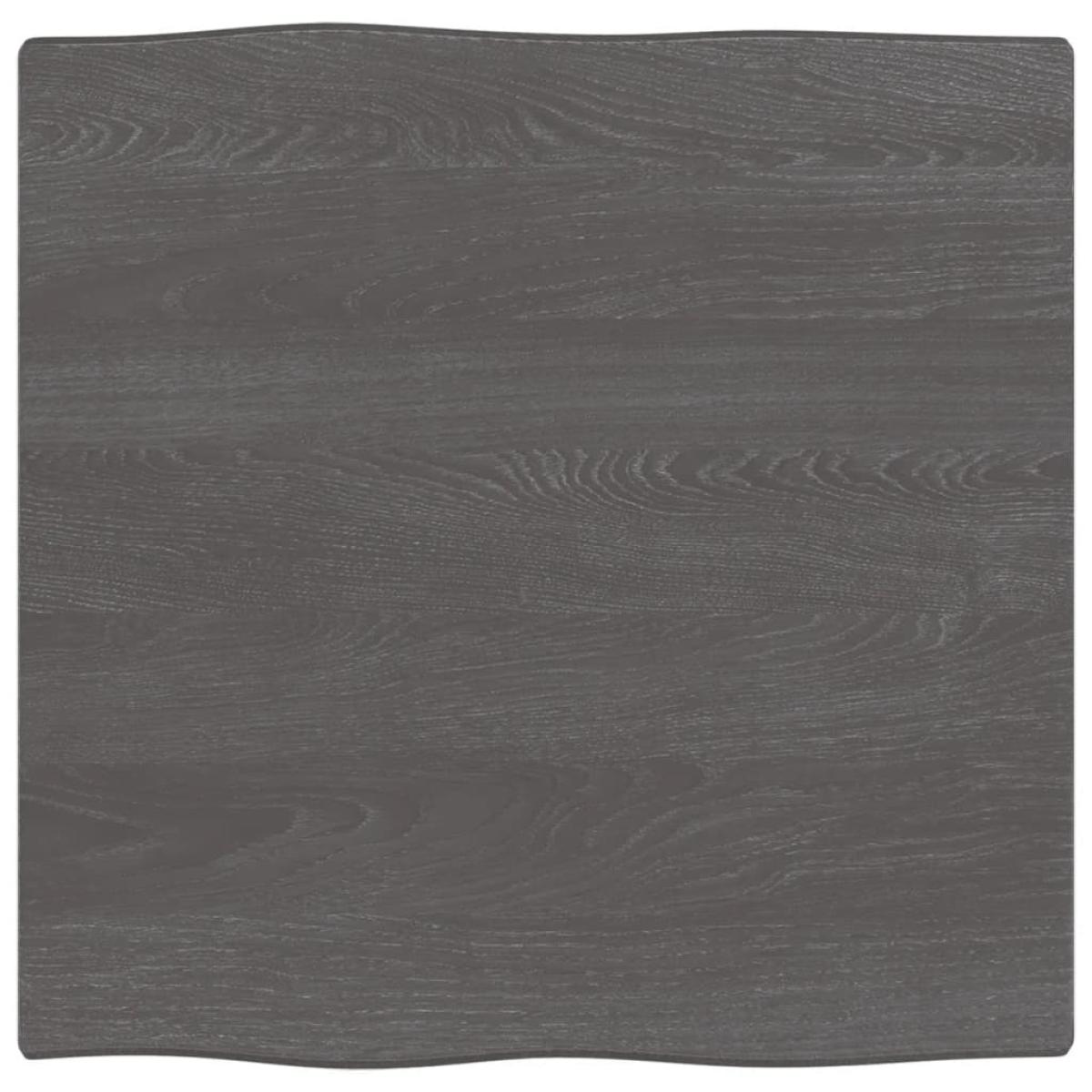 Tablero mesa madera tratada roble borde natural gris 60x60x2 cm