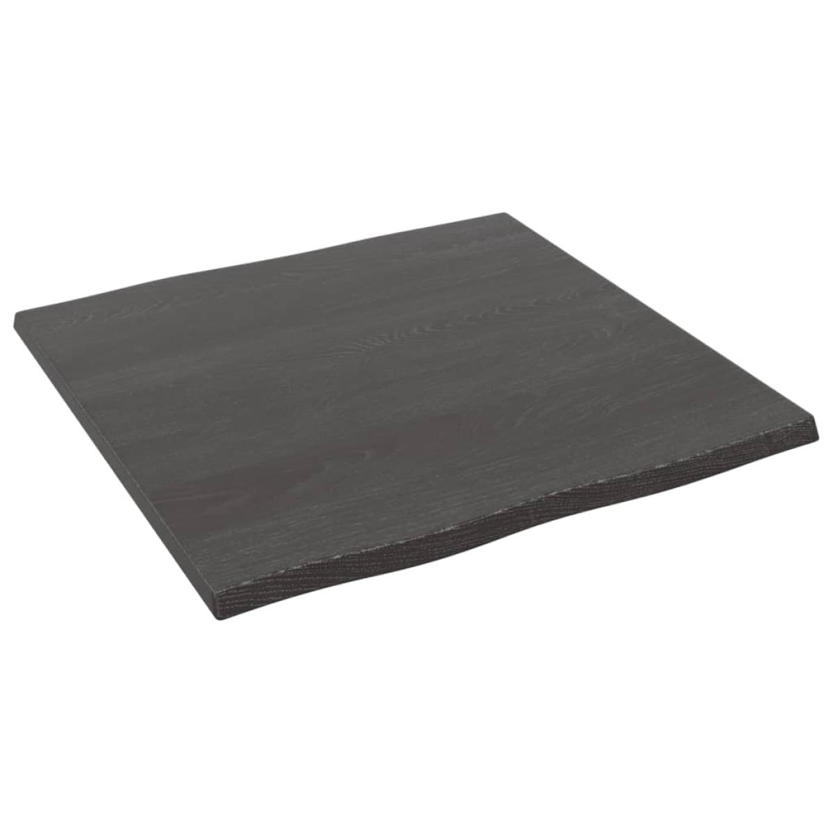 Tablero mesa madera tratada roble borde natural gris 60x60x2 cm