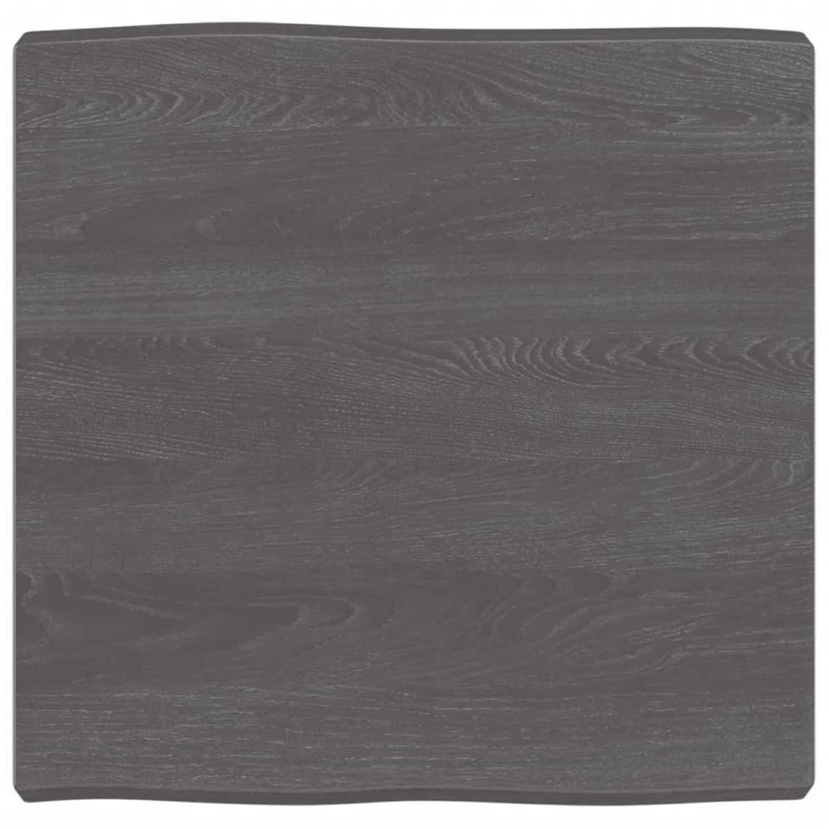 Tablero mesa madera tratada roble borde natural gris 60x60x6 cm