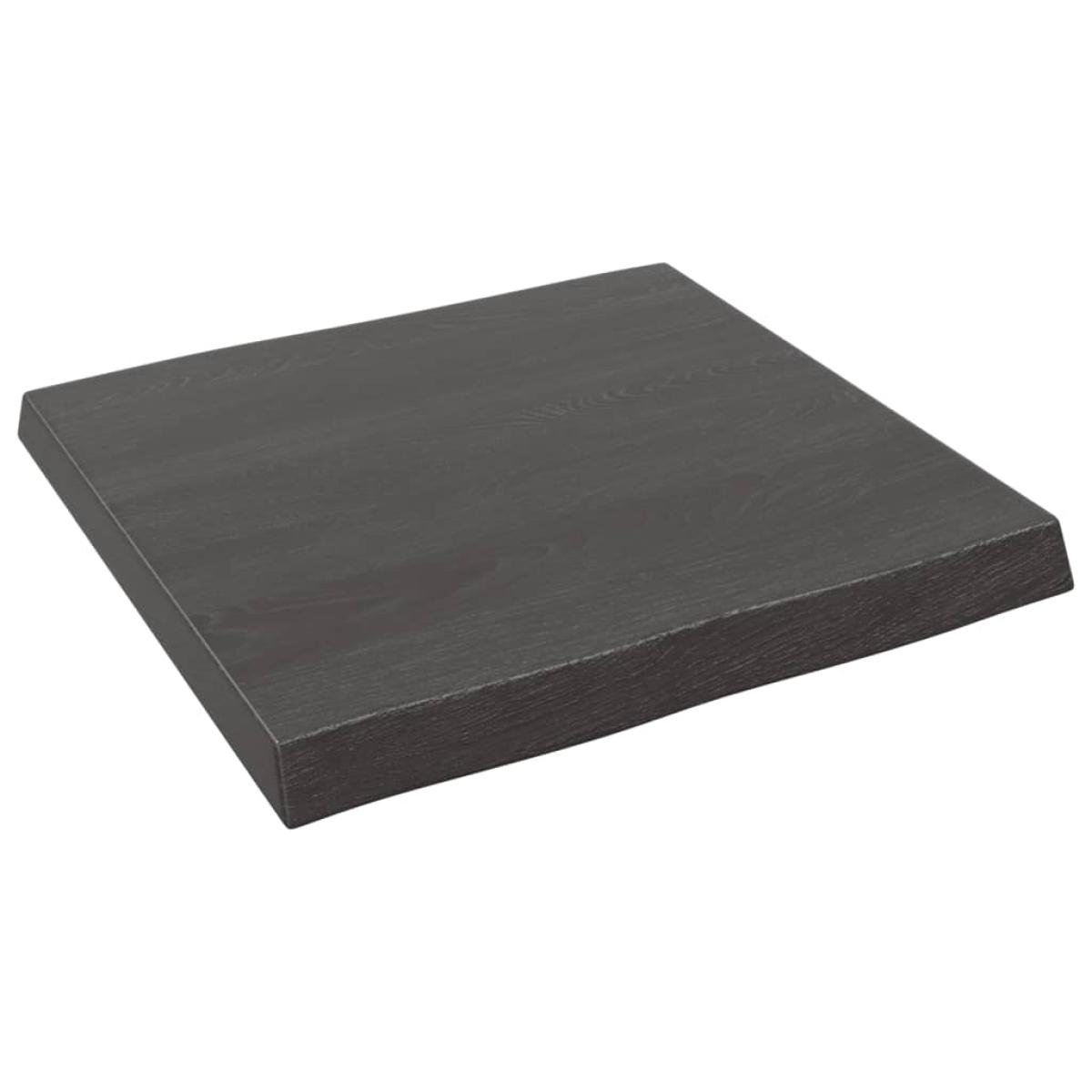 Tablero mesa madera tratada roble borde natural gris 60x60x6 cm
