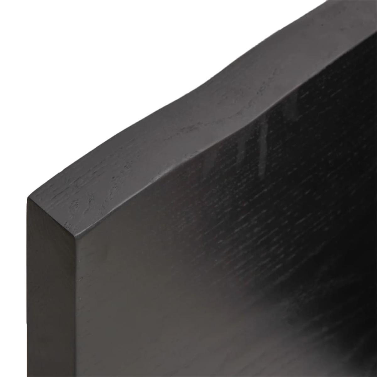 Tablero mesa madera tratada roble borde natural gris 80x50x4 cm