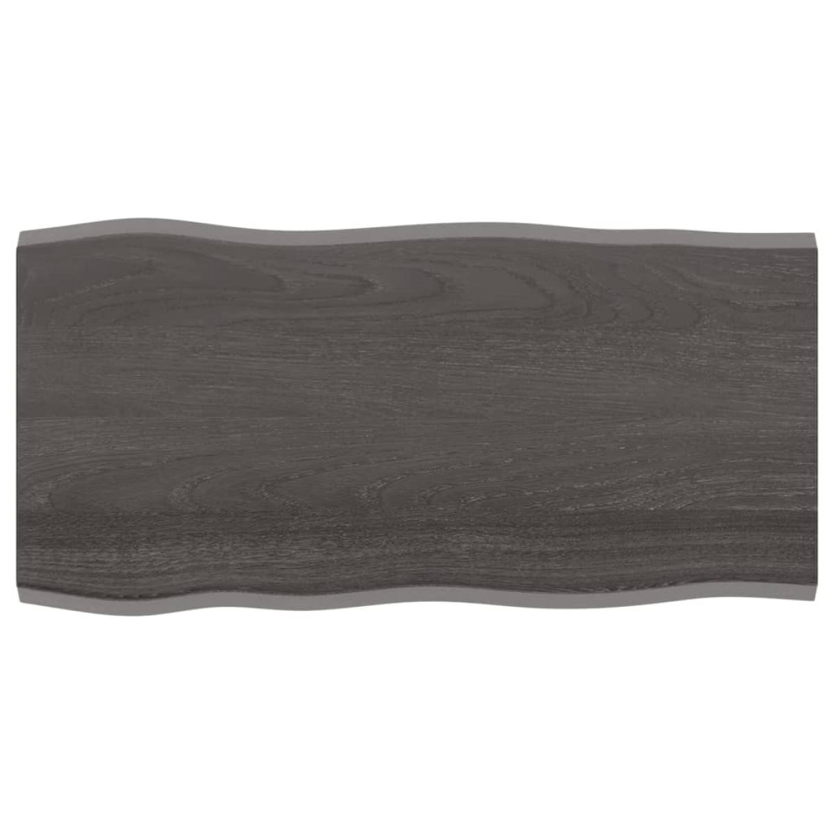 Tablero mesa madera tratada roble borde natural gris 100x50x2cm