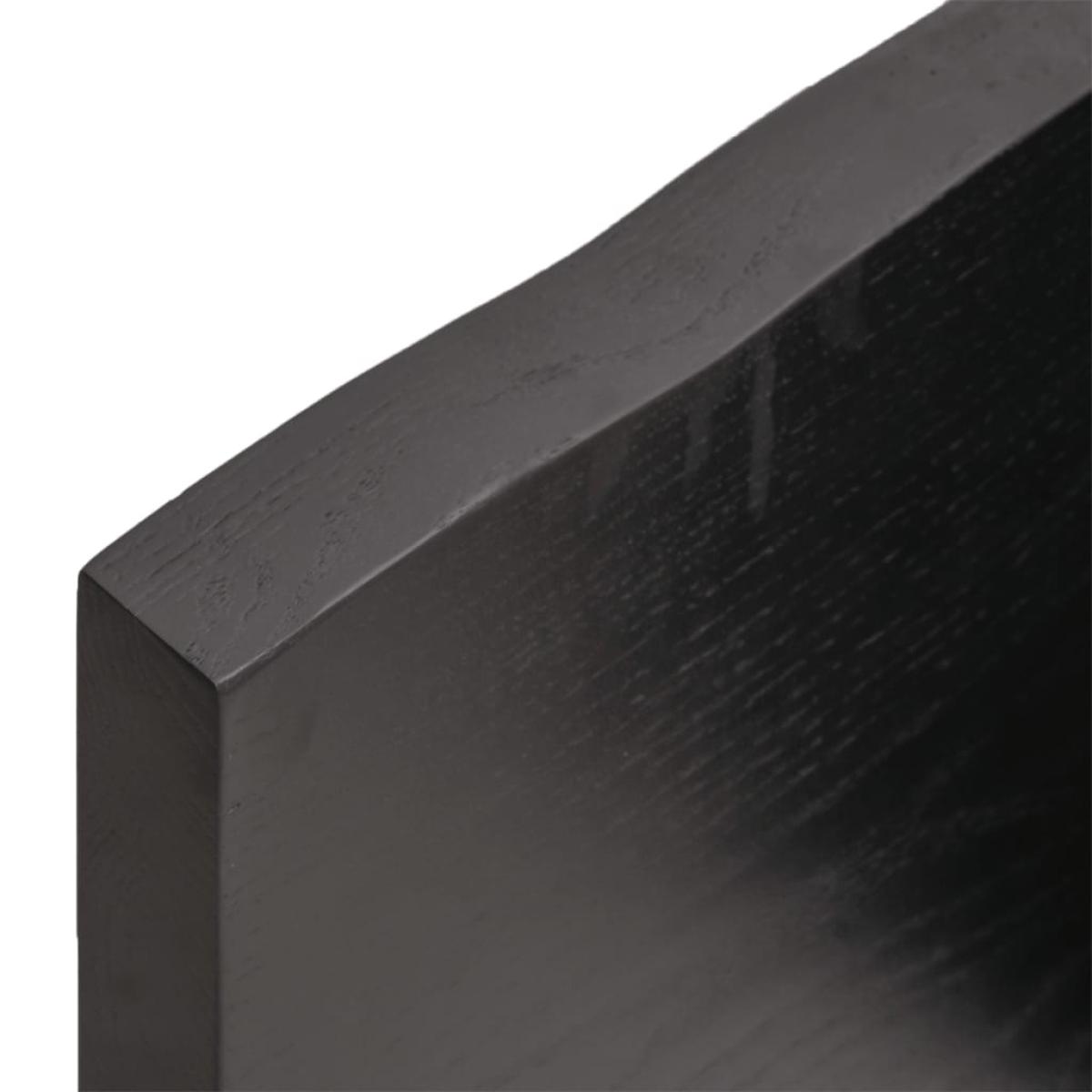 Tablero mesa madera tratada roble borde natural gris 100x60x4cm