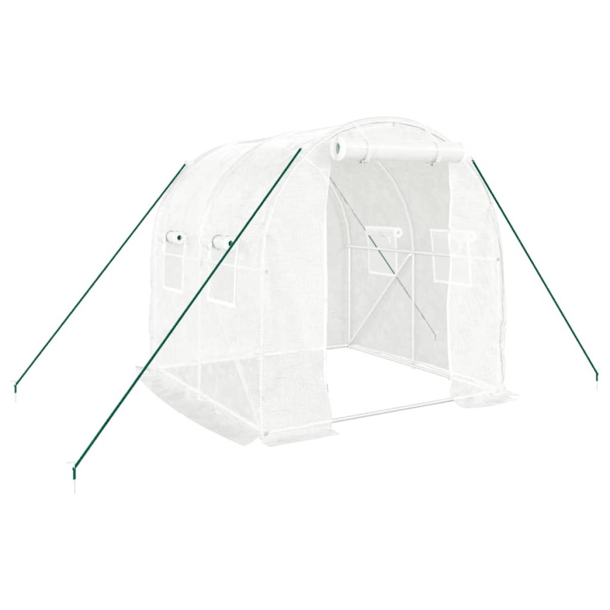 Invernadero con estructura de acero blanco 4 m² 2x2x2 m
