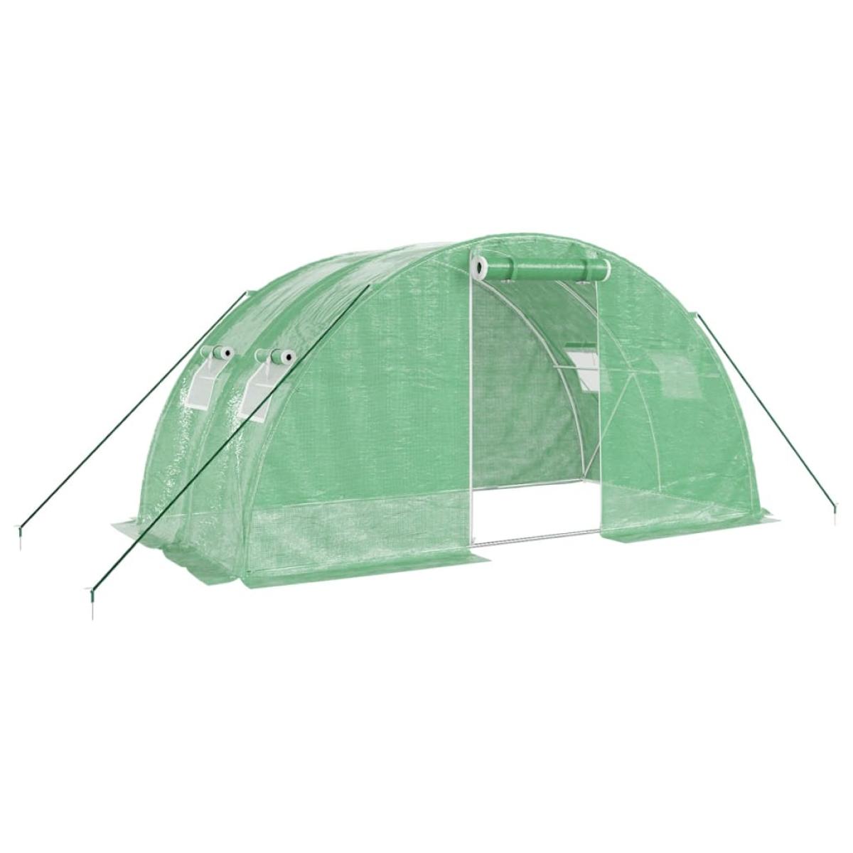 Invernadero con estructura de acero verde 8 m² 4x2x2 m