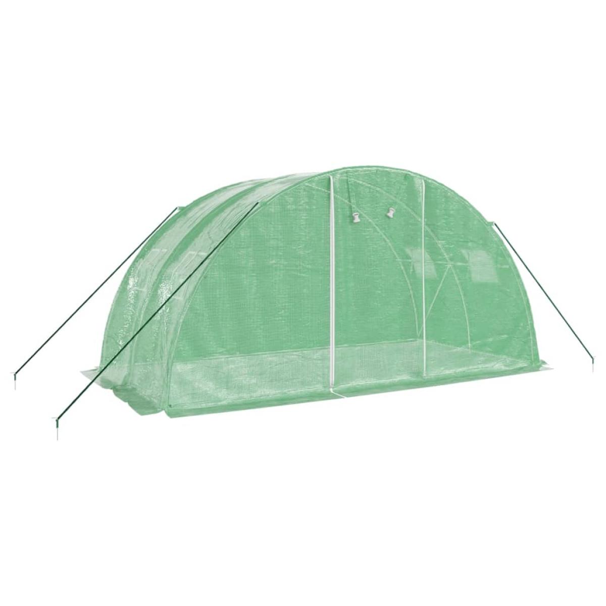 Invernadero con estructura de acero verde 8 m² 4x2x2 m