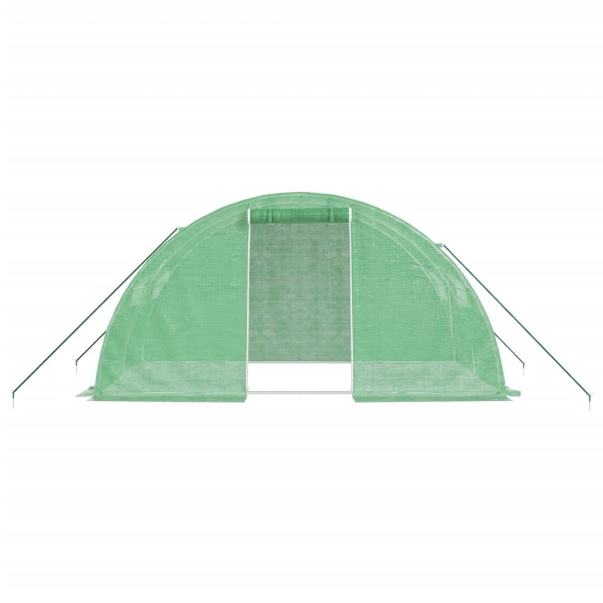 Invernadero con estructura de acero verde 8 m² 4x2x2 m