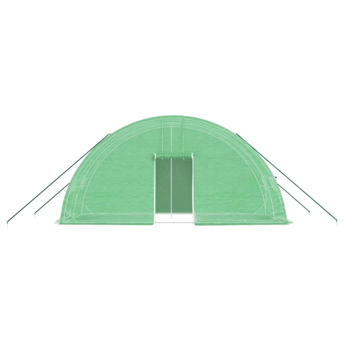 Invernadero con estructura de acero verde 12 m² 6x2x2,85 m