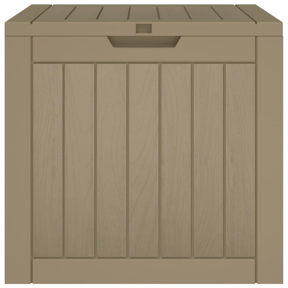 Caja de almacenaje de jardín PP marrón claro 55,5x43x53 cm