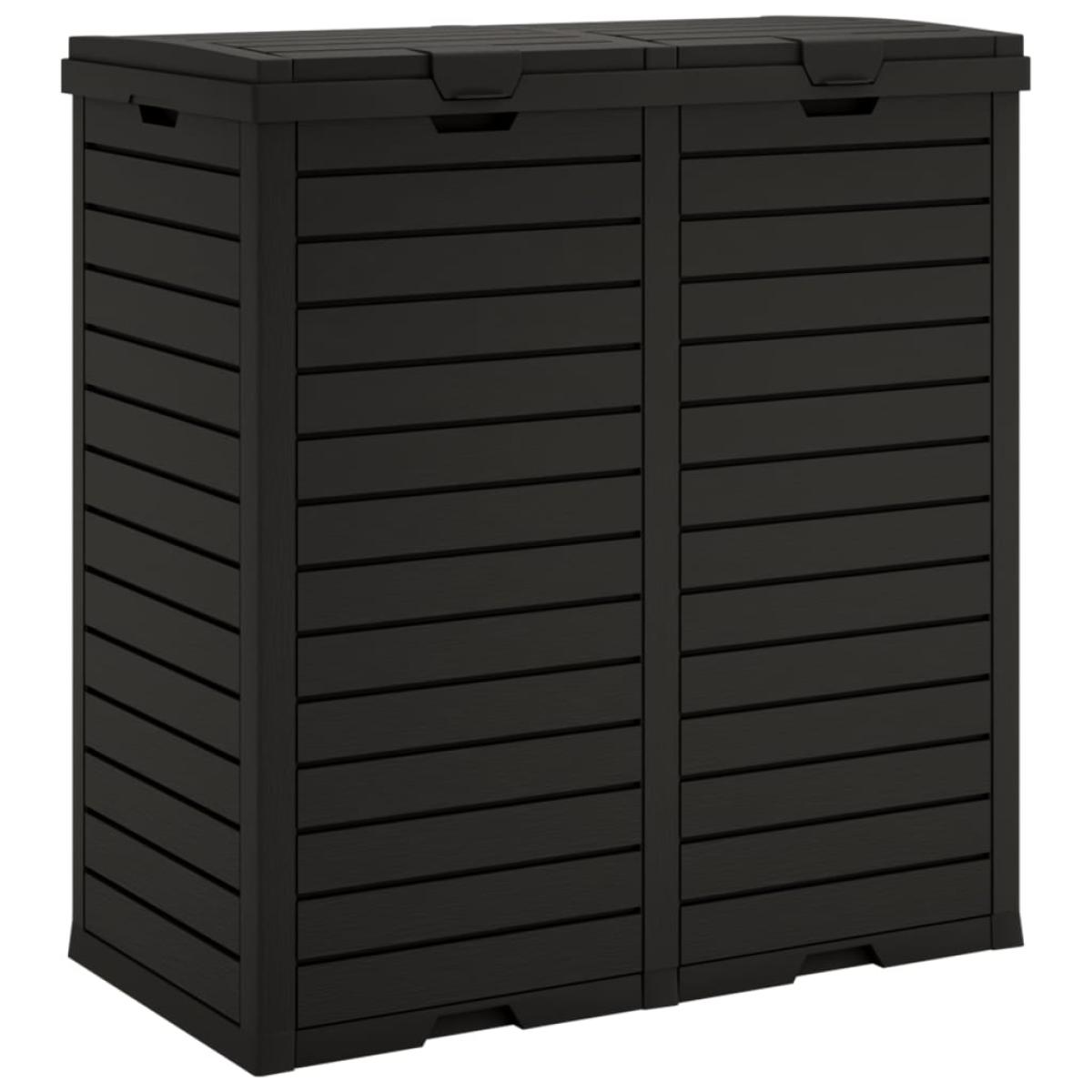 Cubo de basura de exterior polipropileno negro 78x41x86 cm