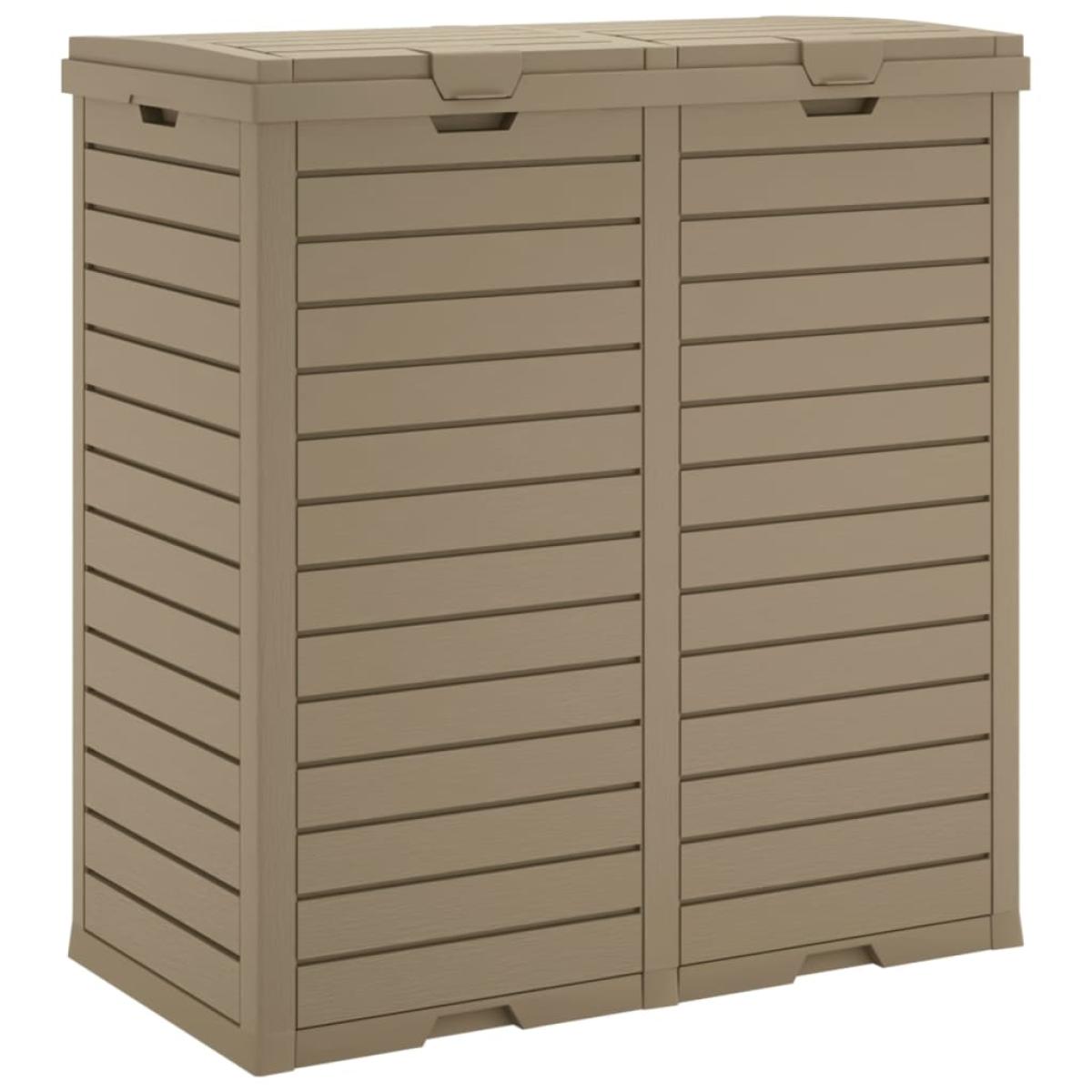 Cubo de basura exterior polipropileno marrón claro 78x41x86 cm