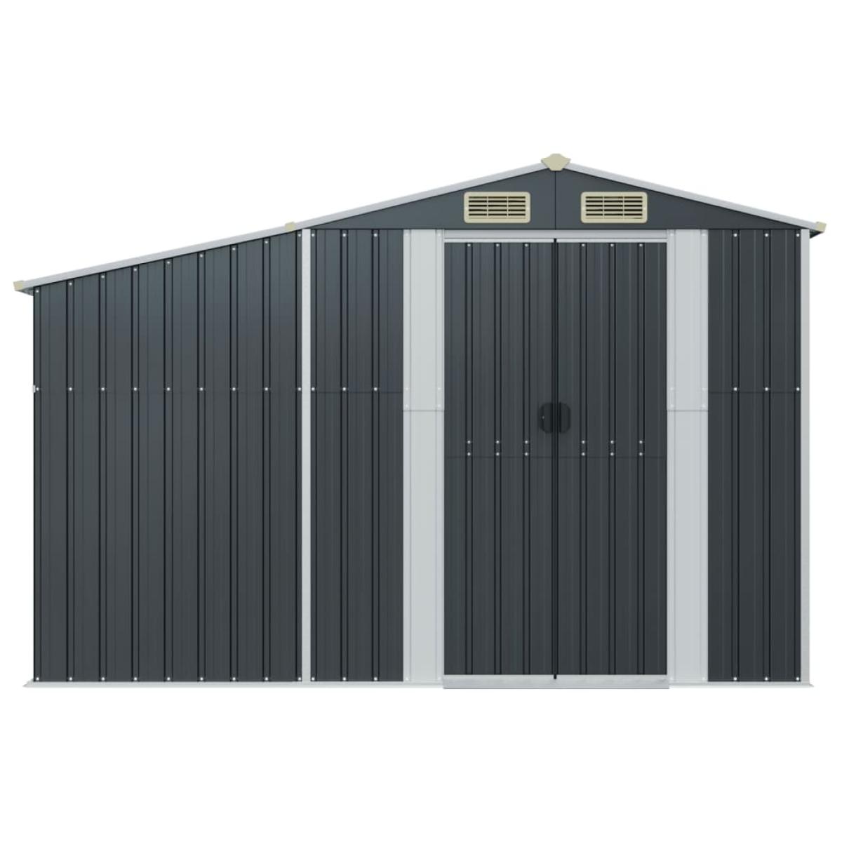 Cobertizo de jardín acero galvanizado antracita 277x93x179 cm