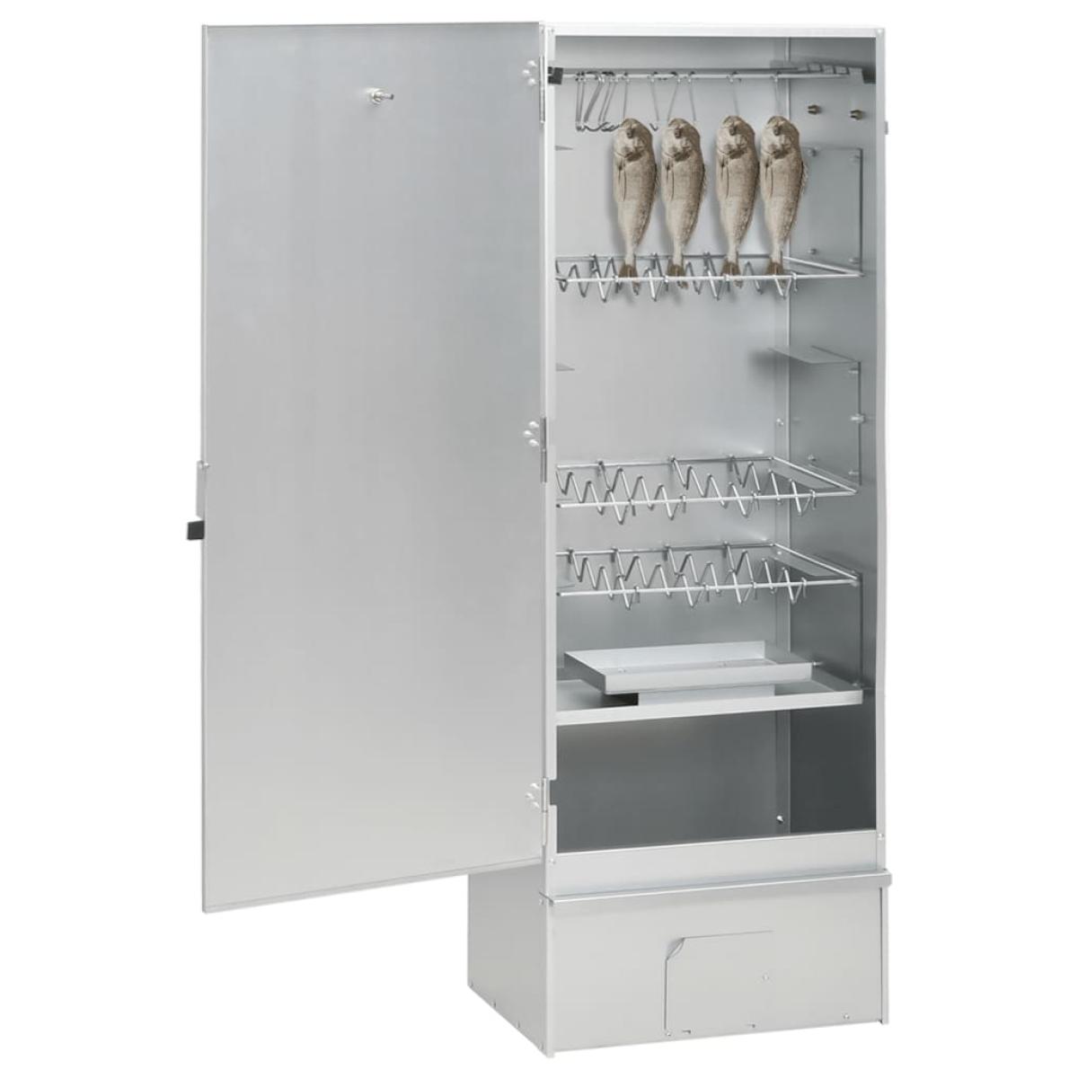 Horno ahumador astillas madera acero galvanizado 44,5x29x110 cm