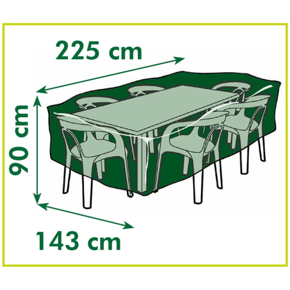 Nature Funda de muebles de jardín para mesa rectangular 225x143x90 cm