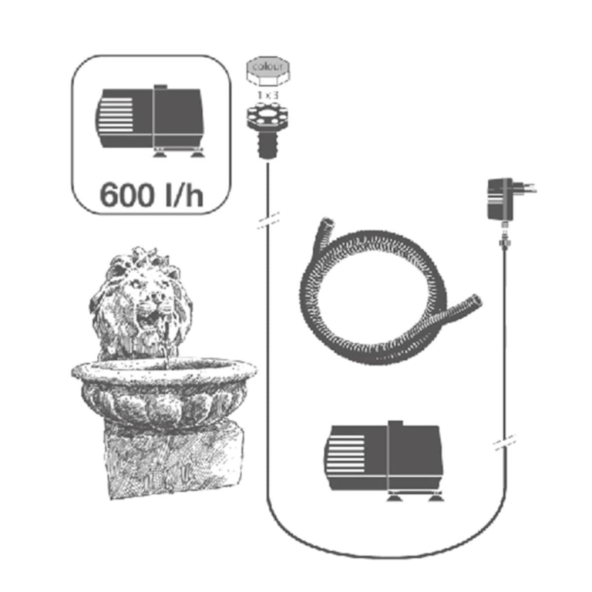 Set fuente y estanque para el jardin Ubbink, modelo Basel 1387068
