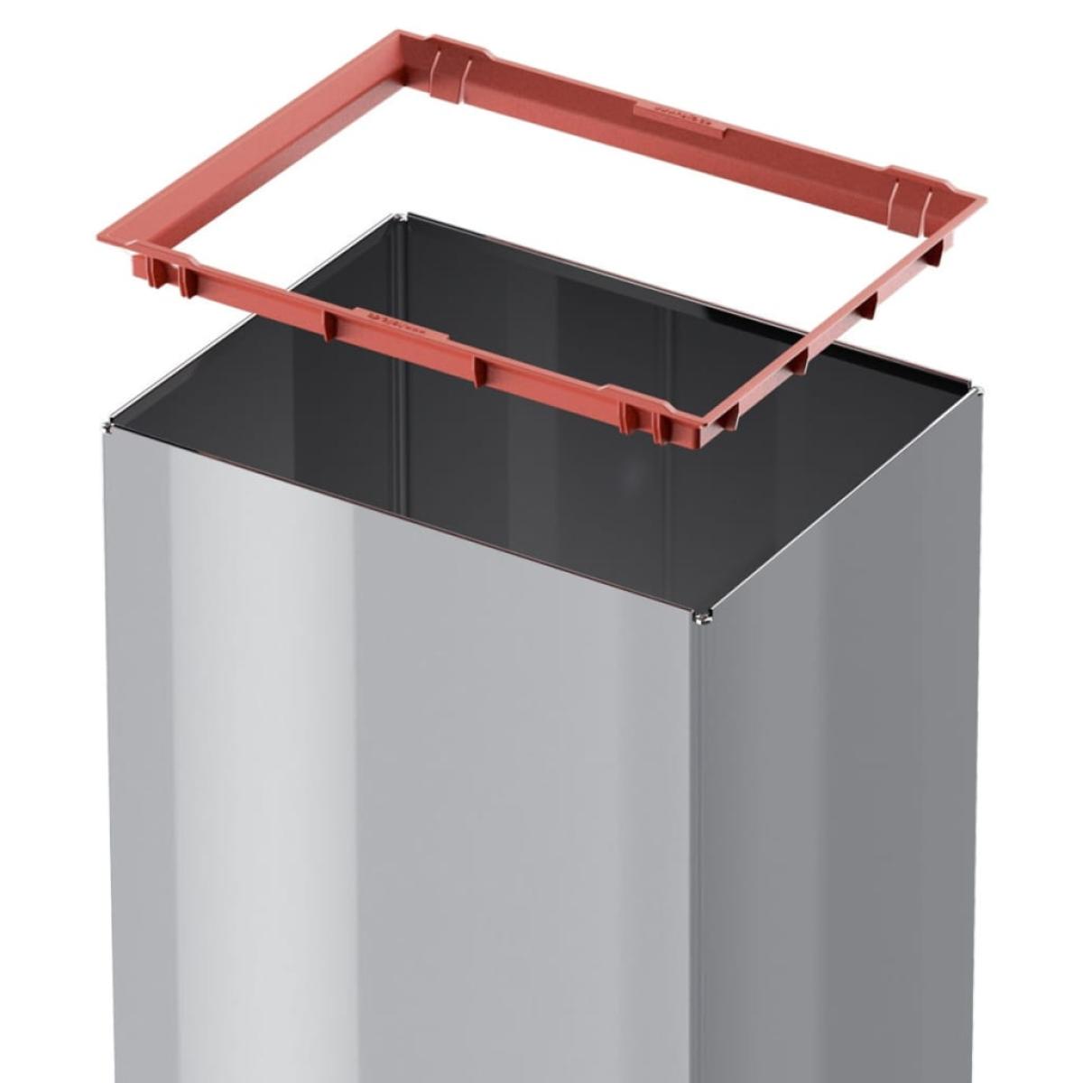 Hailo Cubo de basura Big-Box Swing tamaño L 35 L plateado 0840-121