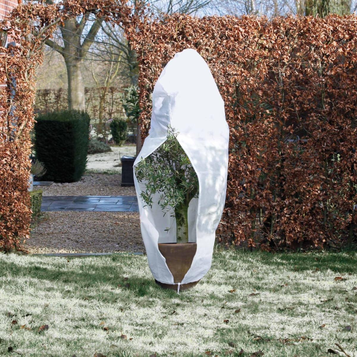 Nature Cubierta plantas invierno con cremallera blanco 2,5x2x2 m