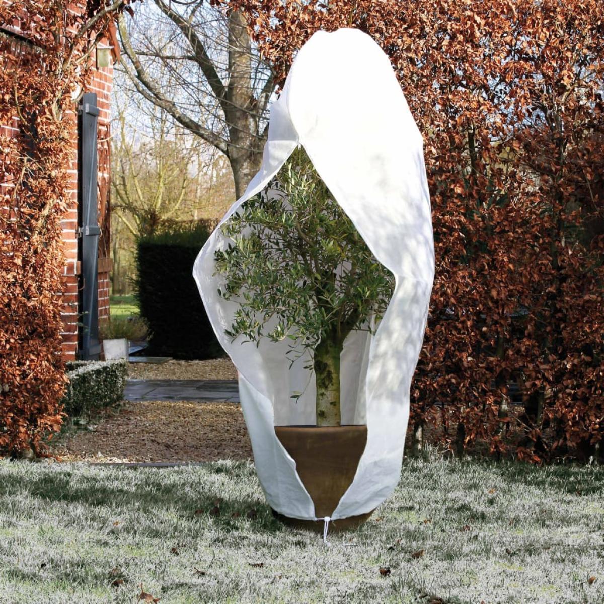 Nature Cubierta plantas invierno con cremallera blanco 2,5x2x2 m