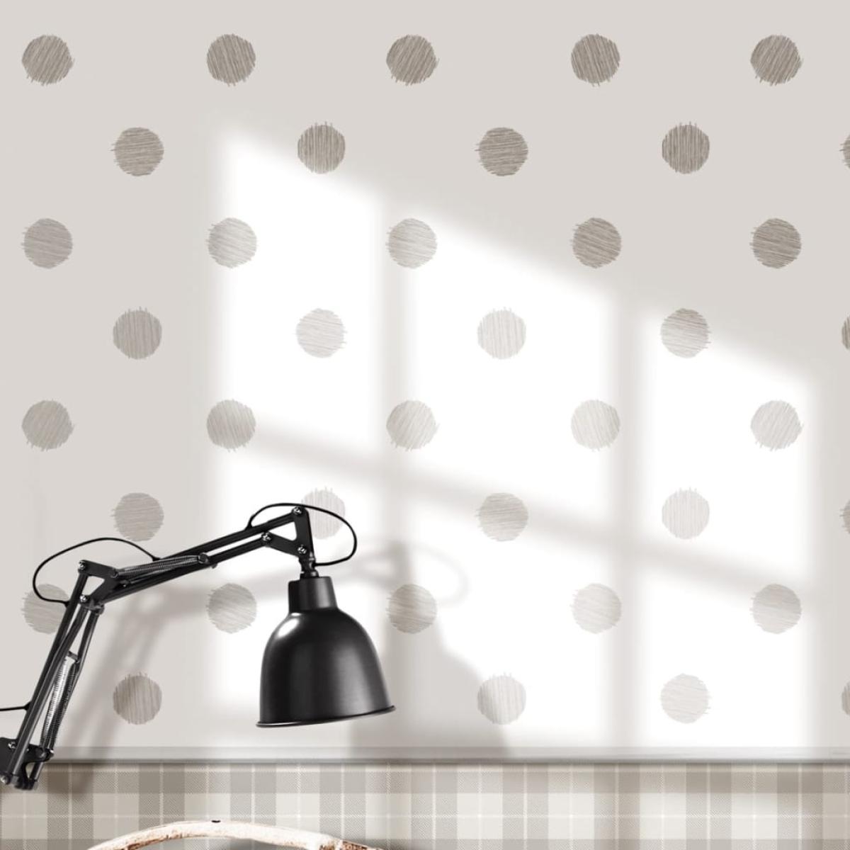 Urban Friends & Coffee Papel de pared puntos blanco y gris
